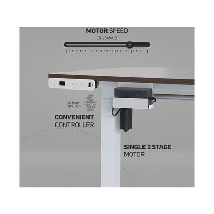 Berlin Height-Adjustable Desk - Base & Controller - White