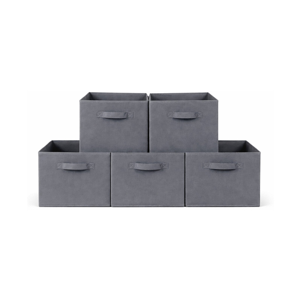Everfurn Storeman Grey, Collapsible Fabric Organiser Storage Basket - 5 Pack