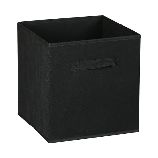 Everfurn Storeman Black, Collapsible Fabric Organiser Storage Basket - Single