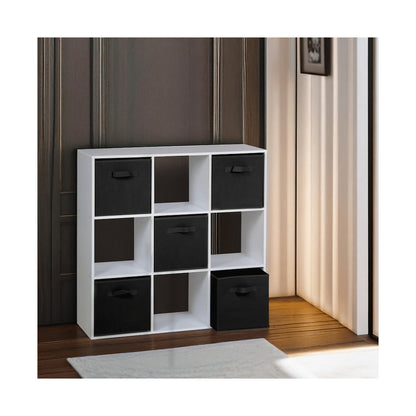 Everfurn Storeman Black, Collapsible Fabric Organiser Storage Basket - Single