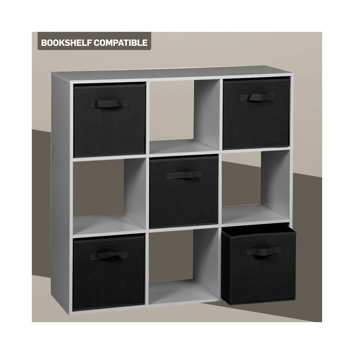 Everfurn Storeman Black, Collapsible Fabric Organiser Storage Basket - Single