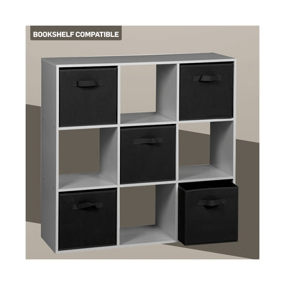 Everfurn Storeman Black, Collapsible Fabric Organiser Storage Basket - Single