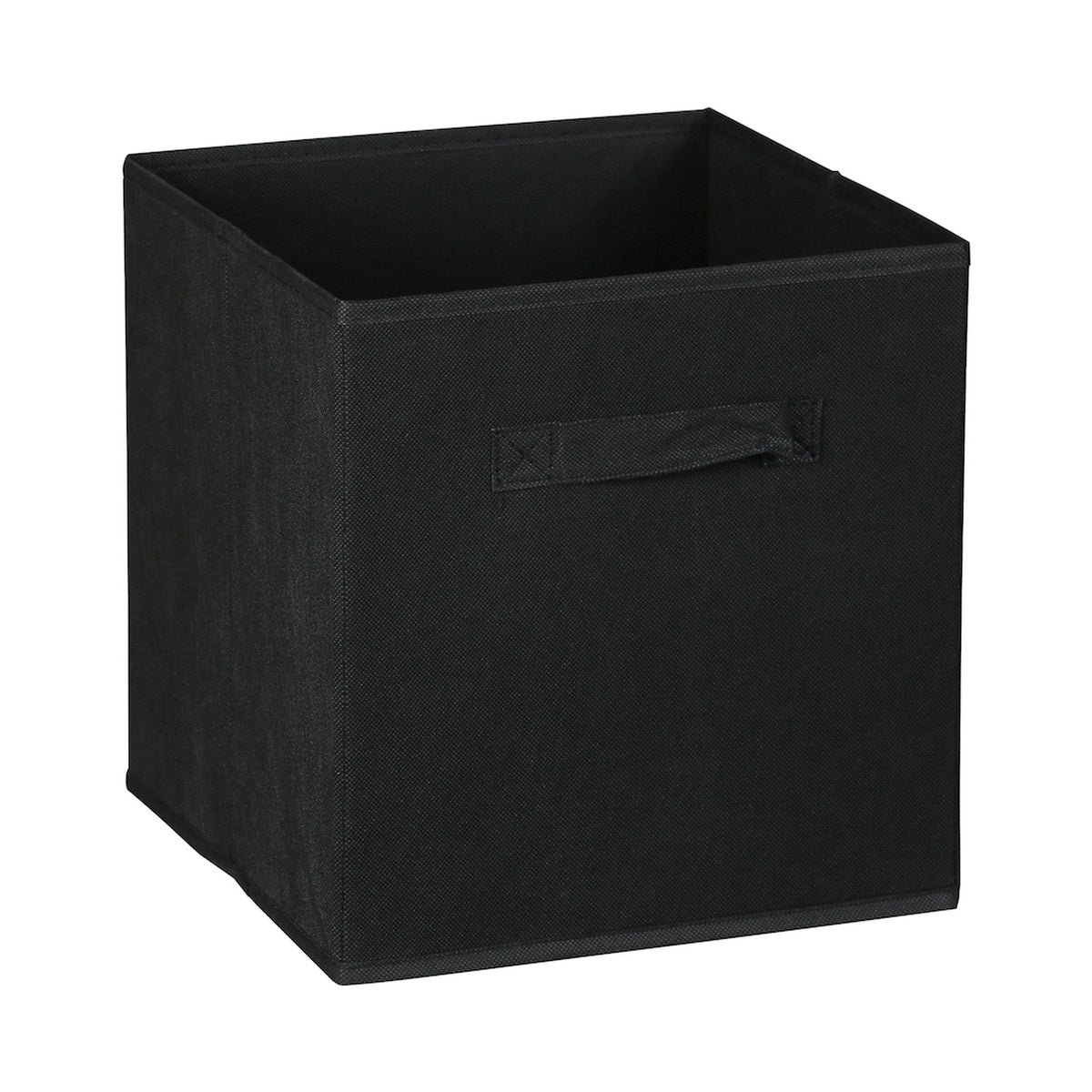 Everfurn Storeman Black, Collapsible Fabric Organiser Storage Basket - 5 Pack