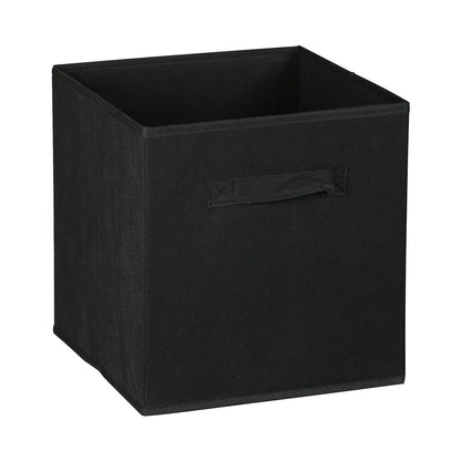 Everfurn Storeman Black, Collapsible Fabric Organiser Storage Basket - 5 Pack