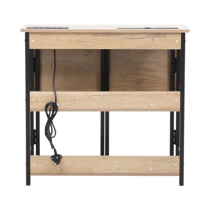 Everfurn Viron Folding Desk with 2-Prong Plugs and USB