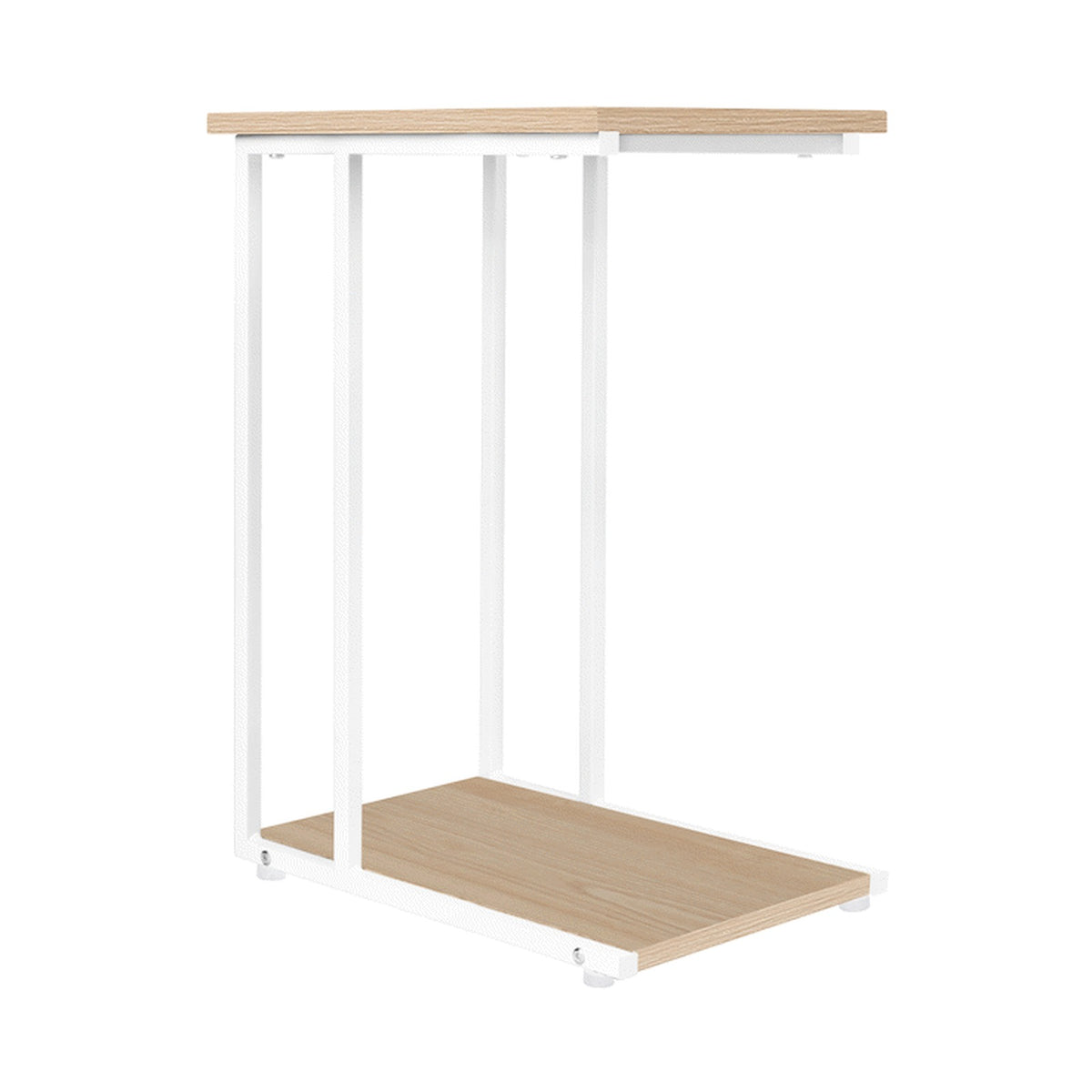Everfurn Sofa Side Table - Oak and White