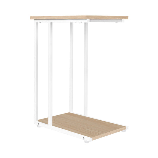 Everfurn Sofa Side Table - Oak and White