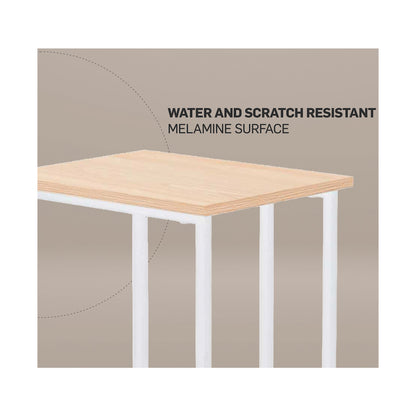 Everfurn Sofa Side Table - Oak and White