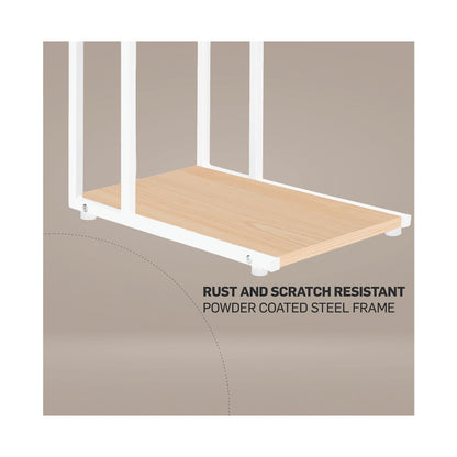 Everfurn Sofa Side Table - Oak and White