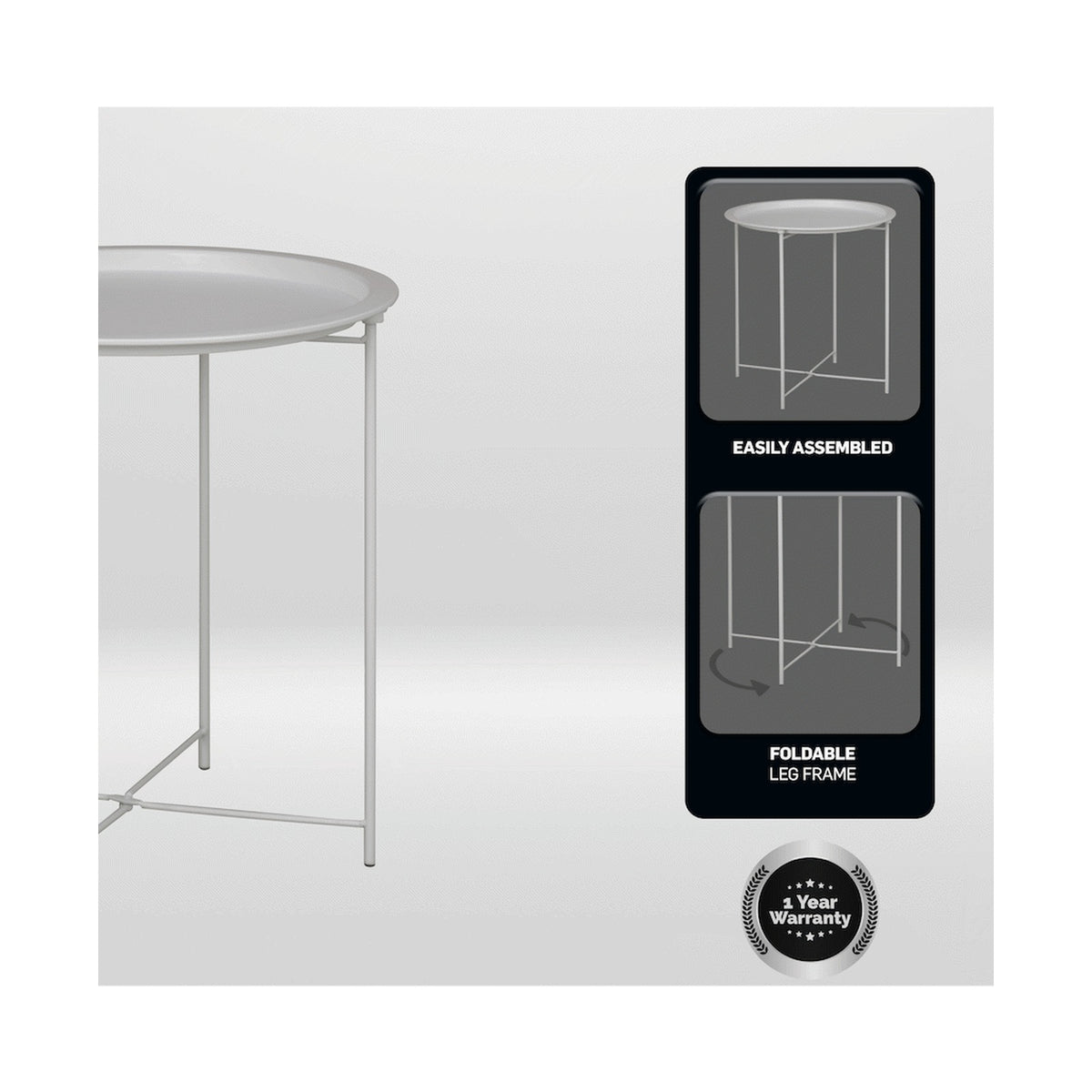Everfurn Nala Side Table - White