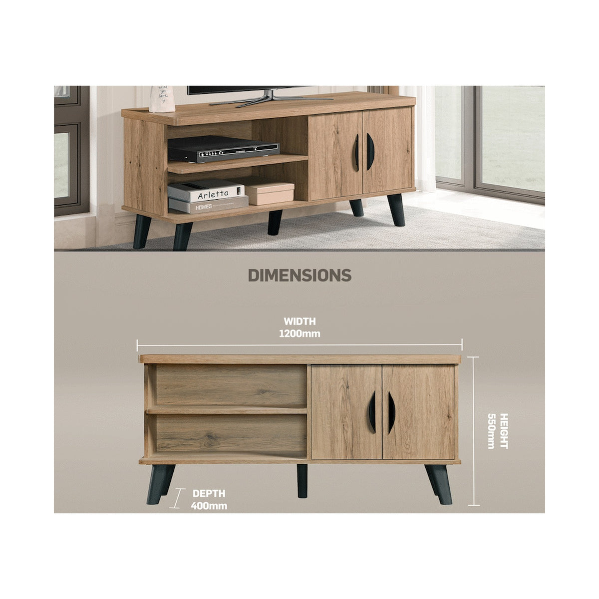 Everfurn Altitude Tall TV Stand
