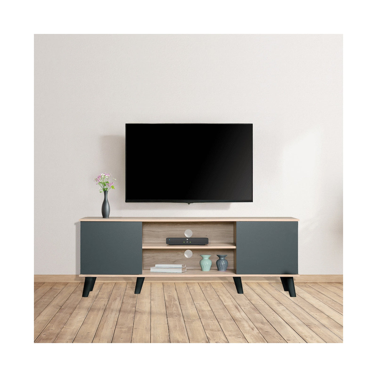 Everfurn Laurel TV Stand 1600w, Two Cupboards