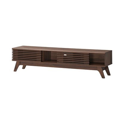 Everfurn Catalina Large TV Stand, High-Pressure Laminate, Solid Wood Legs, with Storage