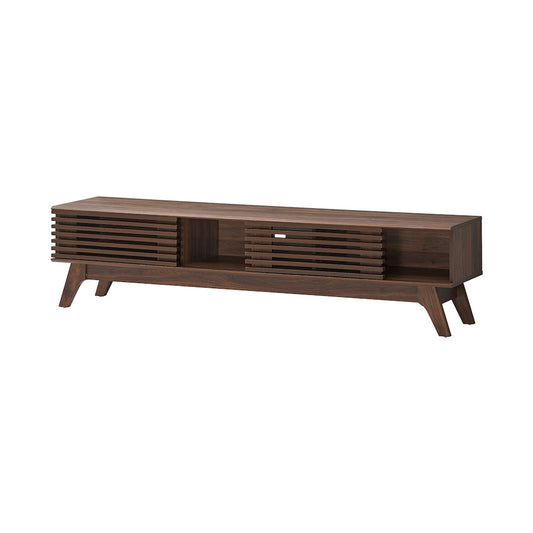 Everfurn Catalina Large TV Stand, High-Pressure Laminate, Solid Wood Legs, with Storage