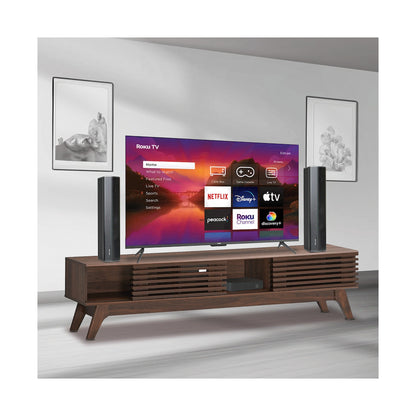 Everfurn Catalina Large TV Stand, High-Pressure Laminate, Solid Wood Legs, with Storage