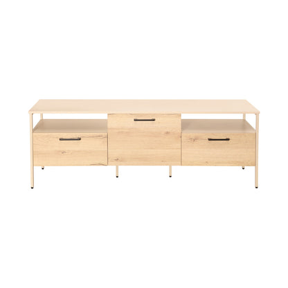 Everfurn Ellen TV Stand - Melamine - Powder-Coated Steel Frame - 2 Drawers - Storage Cabinet