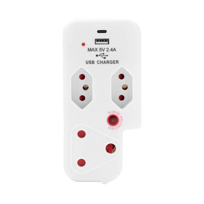 Ellies 3 Way Surge Adaptor with Type C + USB - WT