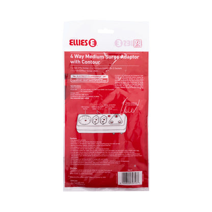 Ellies 4-Way Surge Adaptor with Schuko - WT