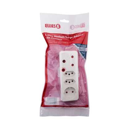 Ellies 4-Way Surge Adaptor with Schuko - WT
