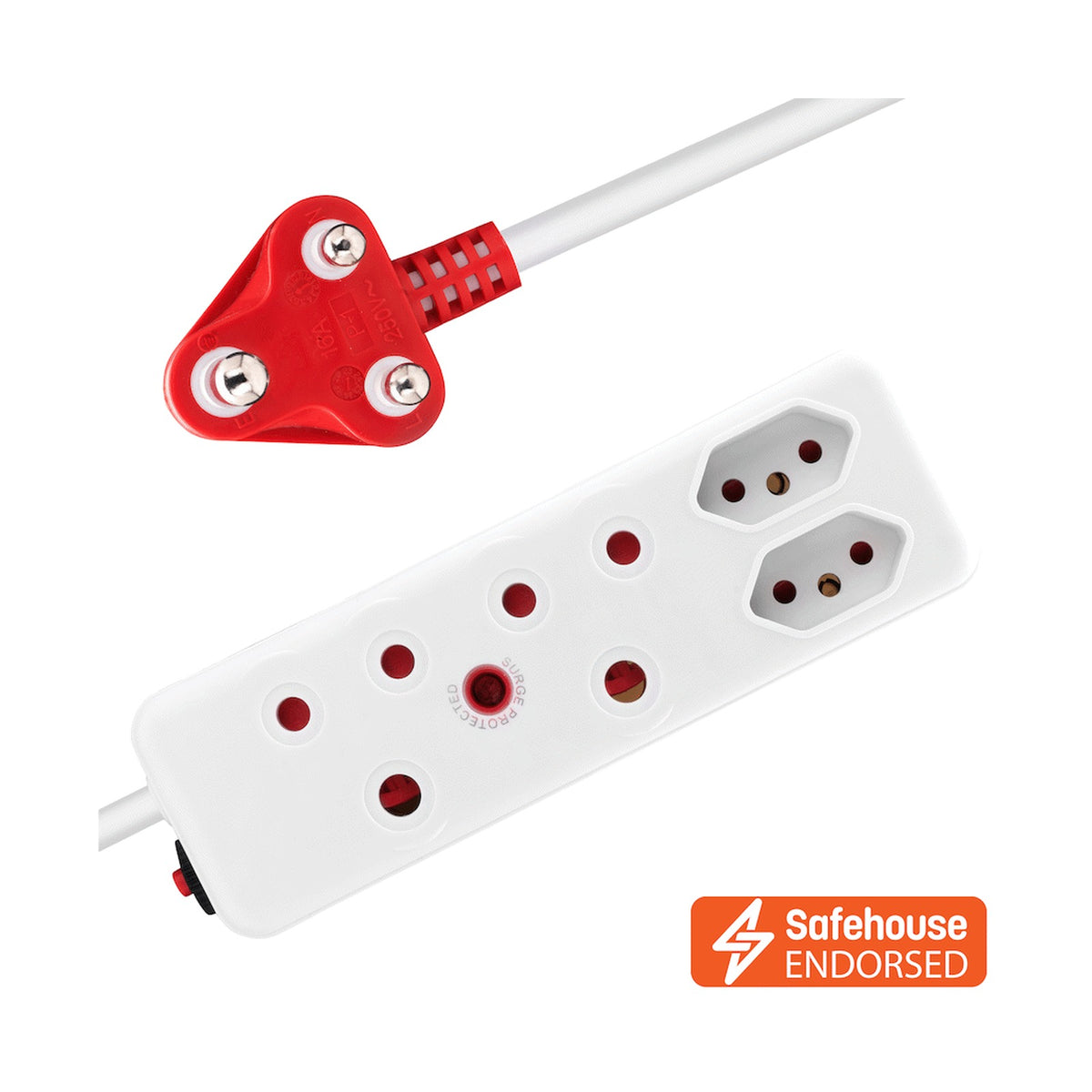 Ellies 4 Way Surge Extension Lead -3M - WT