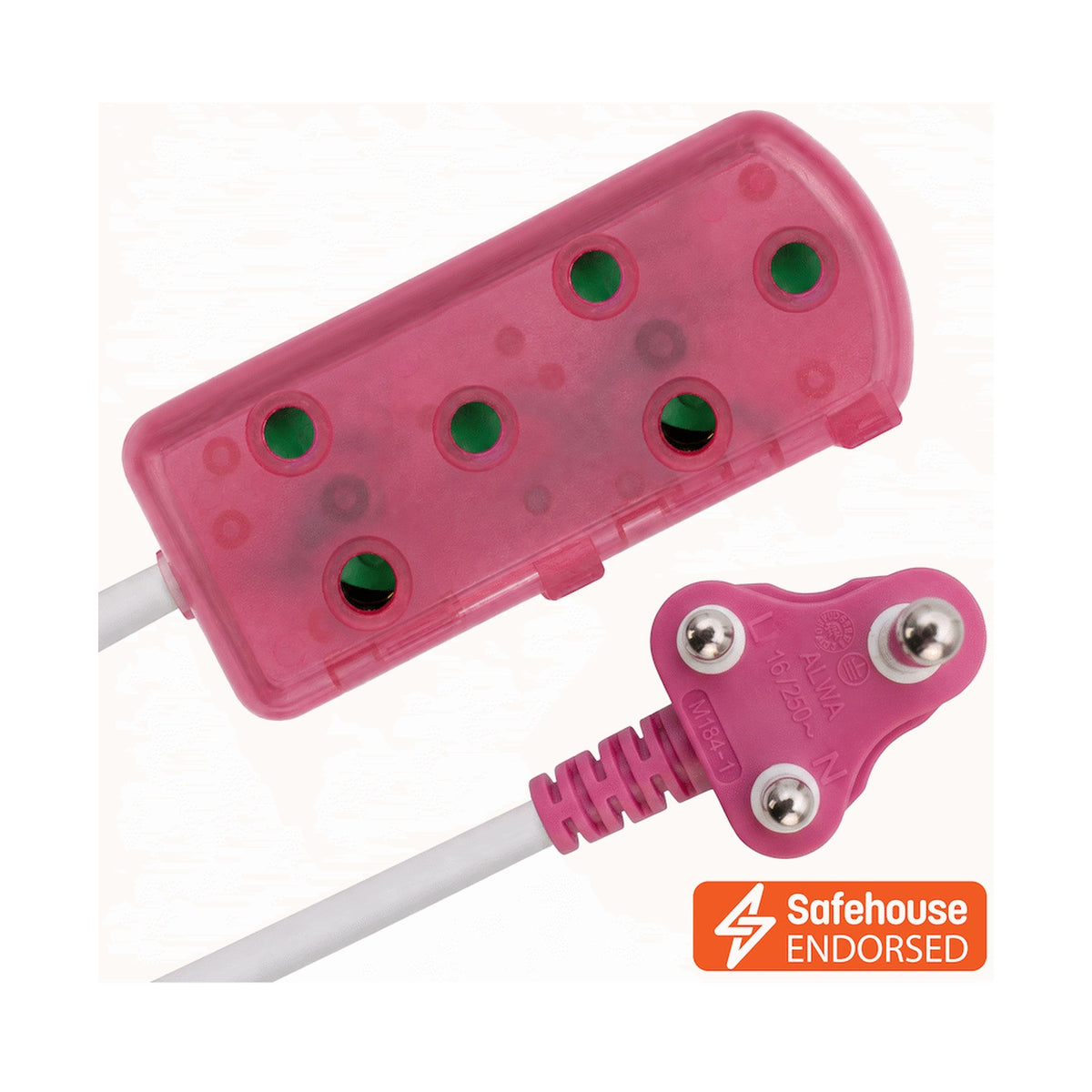 Ellies 2-Way Light-Duty Coloured Extension Lead - 5m