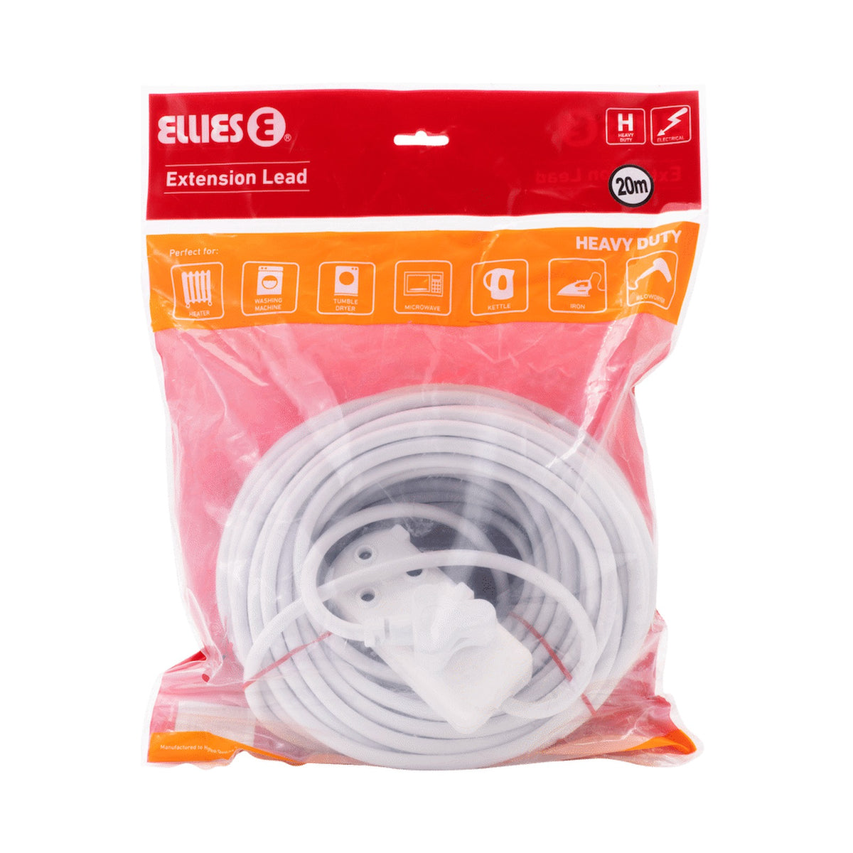 Ellies Side by Side Light Duty Extension Lead-20M