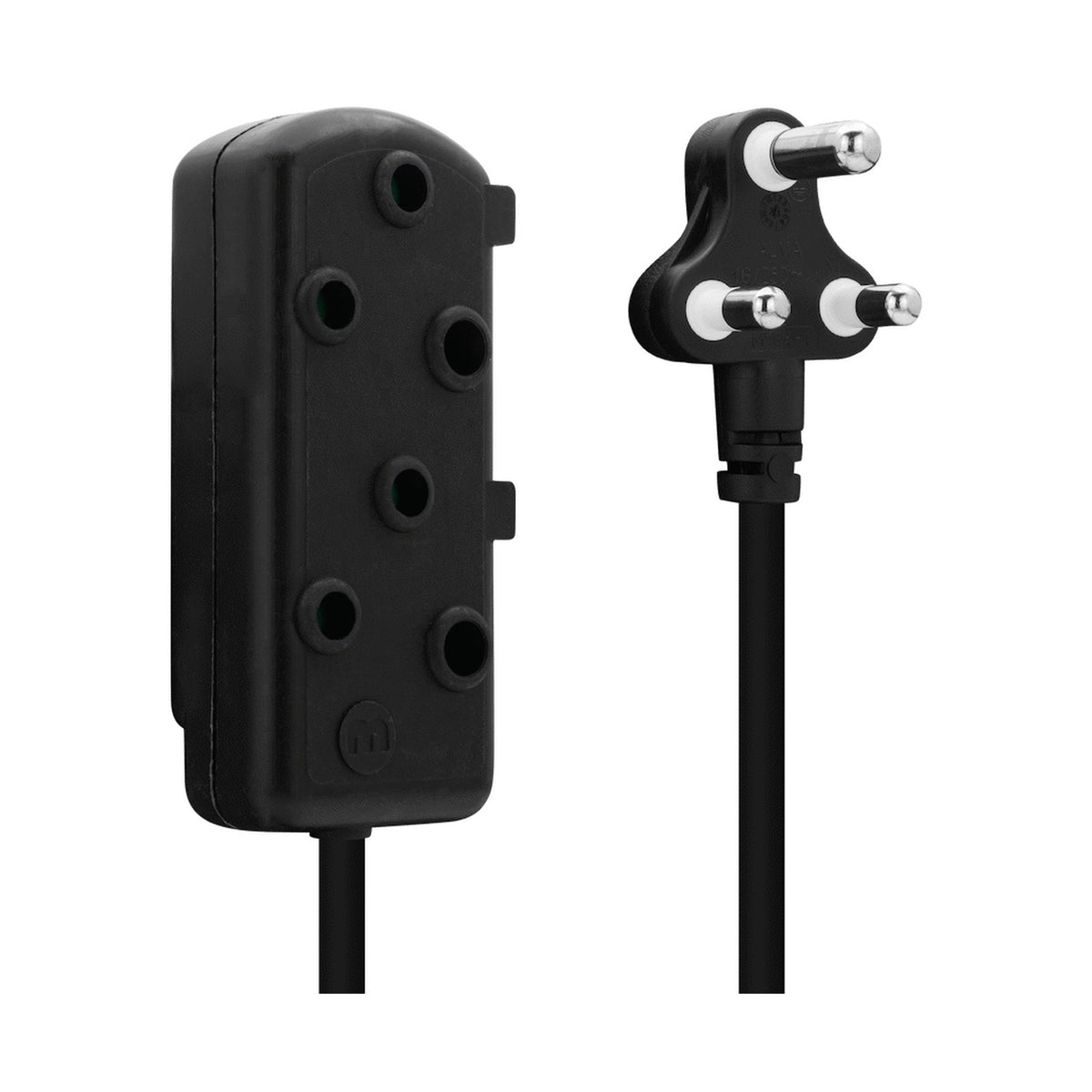 Ellies Side-by-Side Light-Duty Extension Lead - 3m - Black