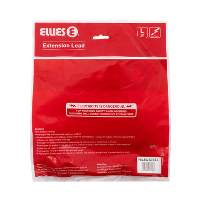 Ellies Back-to-Back Light-Duty Extension Lead - 3m
