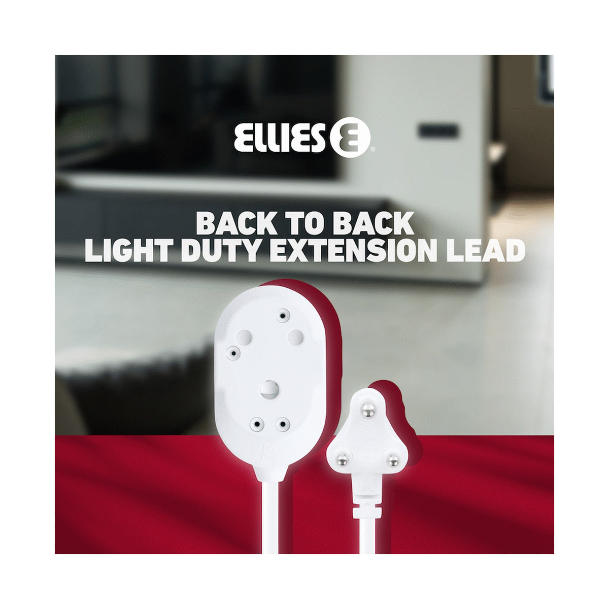 Ellies Back-to-Back Light-Duty Extension Lead - 3m