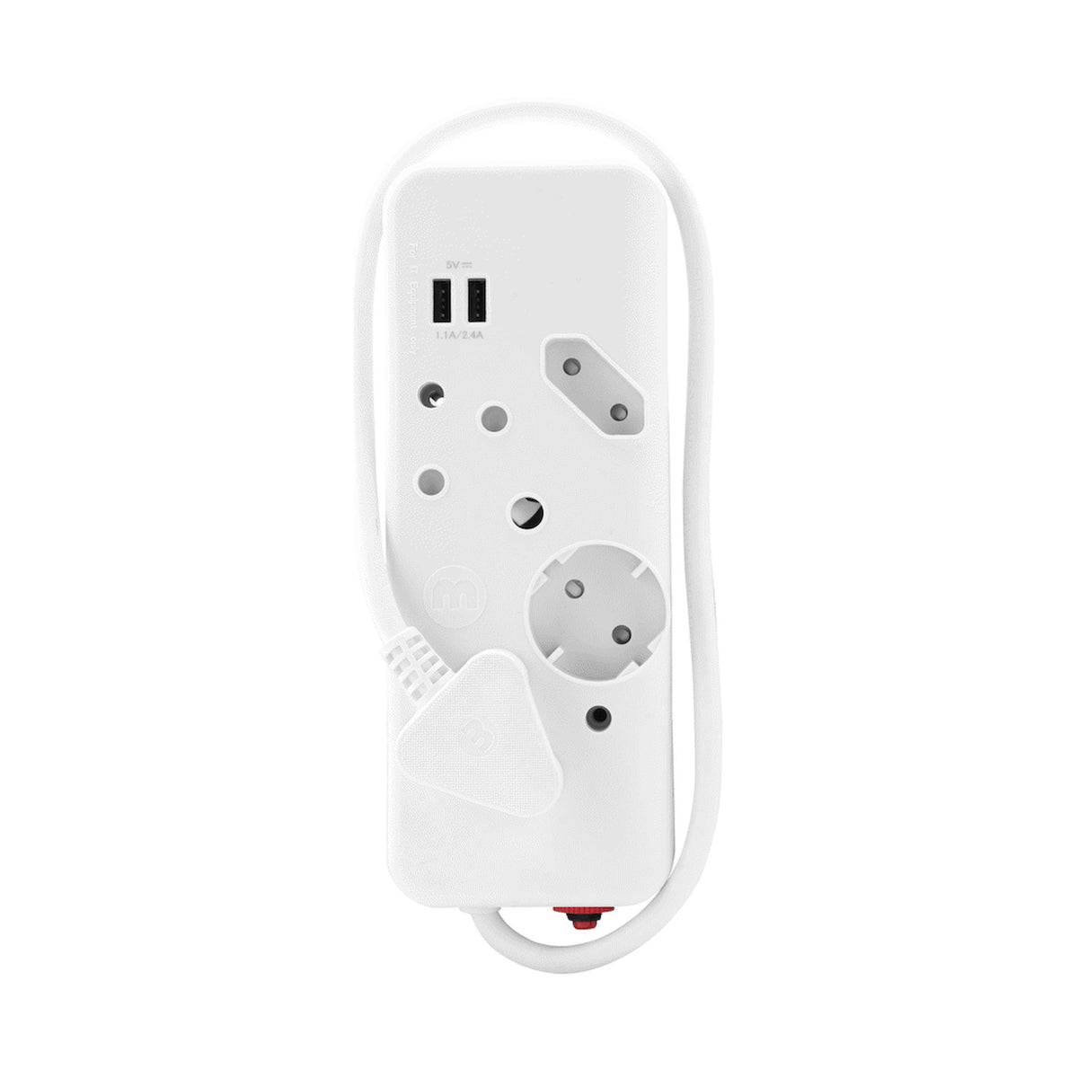 Ellies 4-Way Multiplug - 2 x USB 2.4a - 0.4m