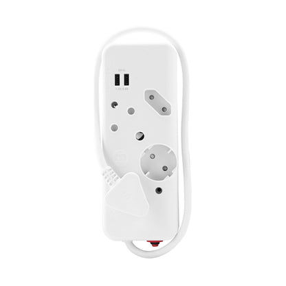 Ellies 4-Way Multiplug - 2 x USB 2.4a - 0.4m