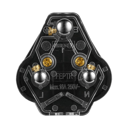 Ellies 16a Heavy-Duty Rubber Screw-on Plug Top - Black