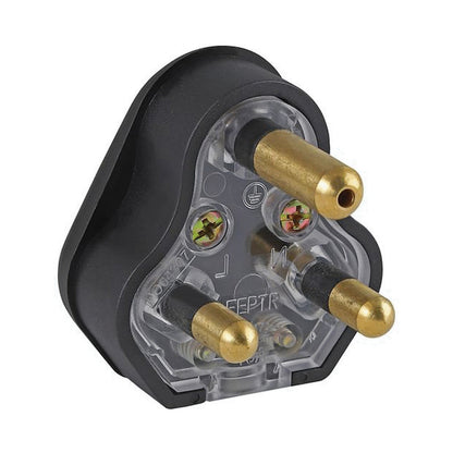 Ellies 16a Heavy-Duty Rubber Screw-on Plug Top - Black