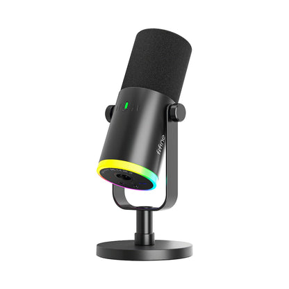 Fifine AM8 NEO RGB Dual Port Microphone with Stand