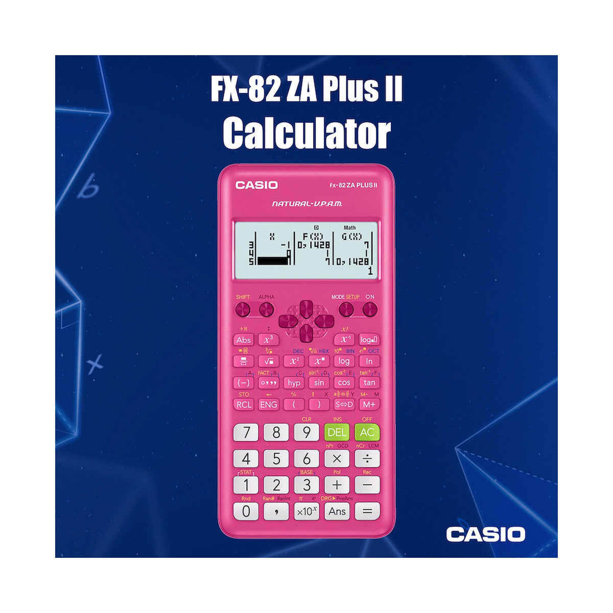 Casio FX-82 ZA Plus II Calculator - Pink