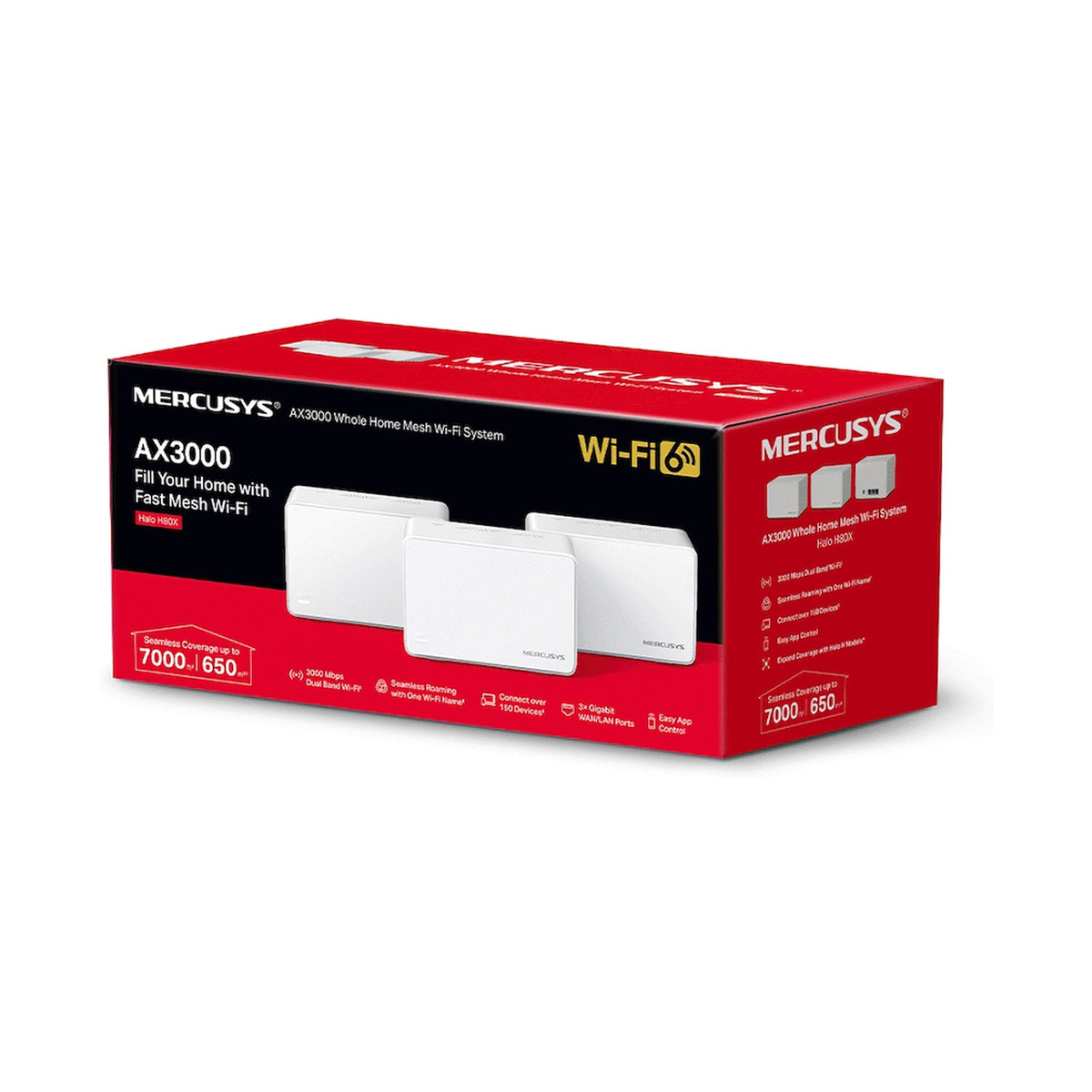 TP-Link Mercusys Halo H80X (3-Pack) AX3000 Wi-Fi 6 Mesh System
