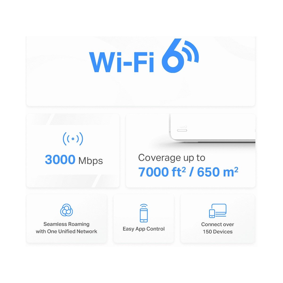 TP-Link Mercusys Halo H80X (3-Pack) AX3000 Wi-Fi 6 Mesh System
