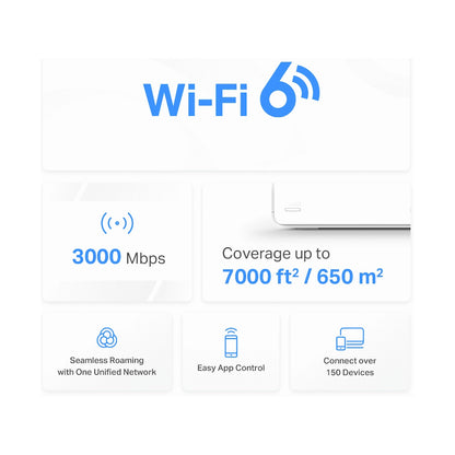 TP-Link Mercusys Halo H80X (3-Pack) AX3000 Wi-Fi 6 Mesh System