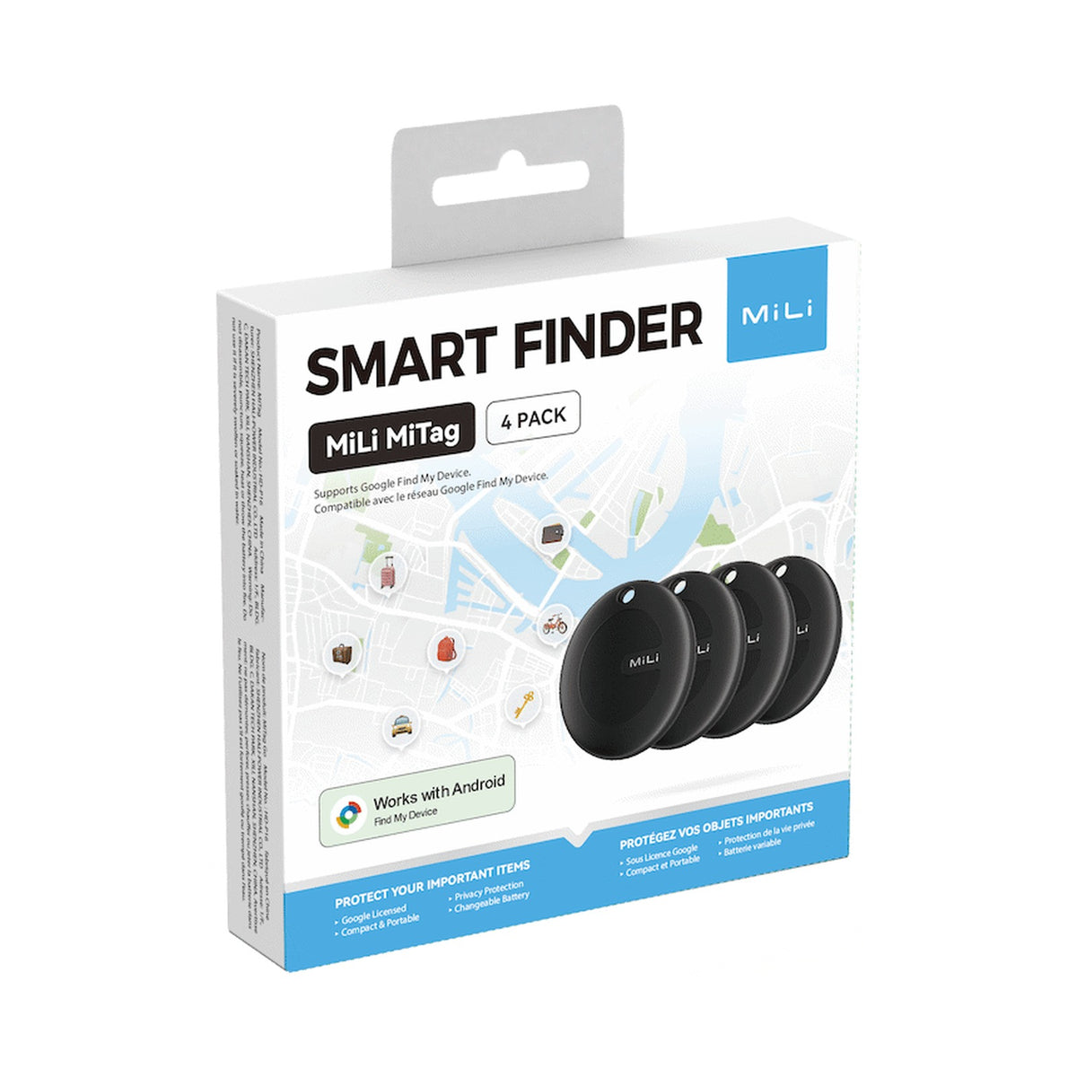 MiTag Android Tag with Keyring - 4 Pack