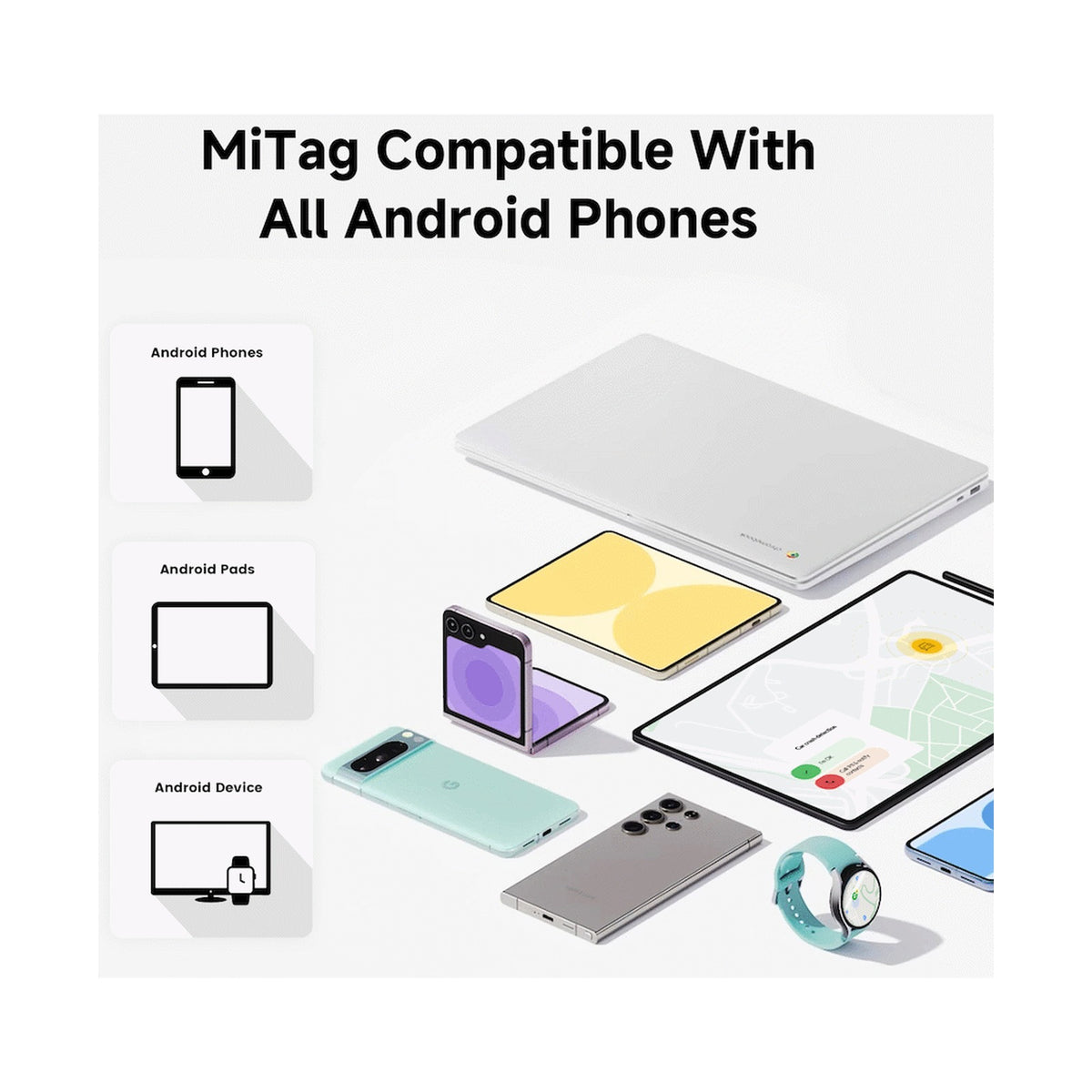 MiTag Android Tag with Keyring - 4 Pack