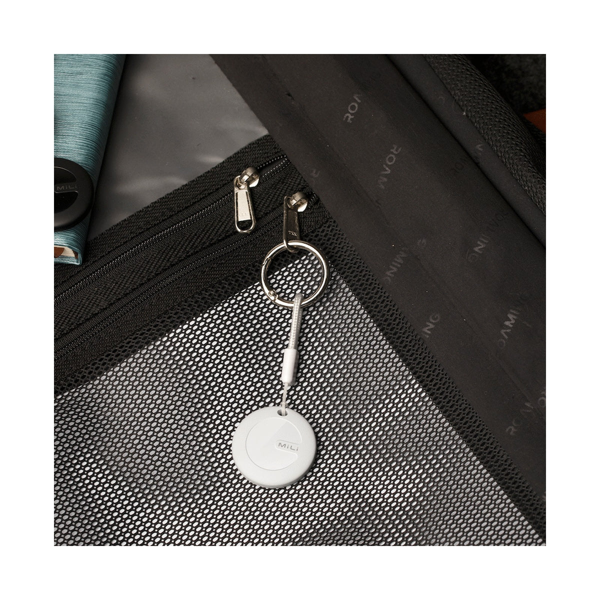 MiTag Apple-Compatible Tag with Leather Keychain Accessory - 1 Pack