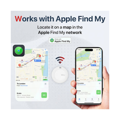 MiTag Apple-Compatible Tag with Leather Keychain Accessory - 1 Pack