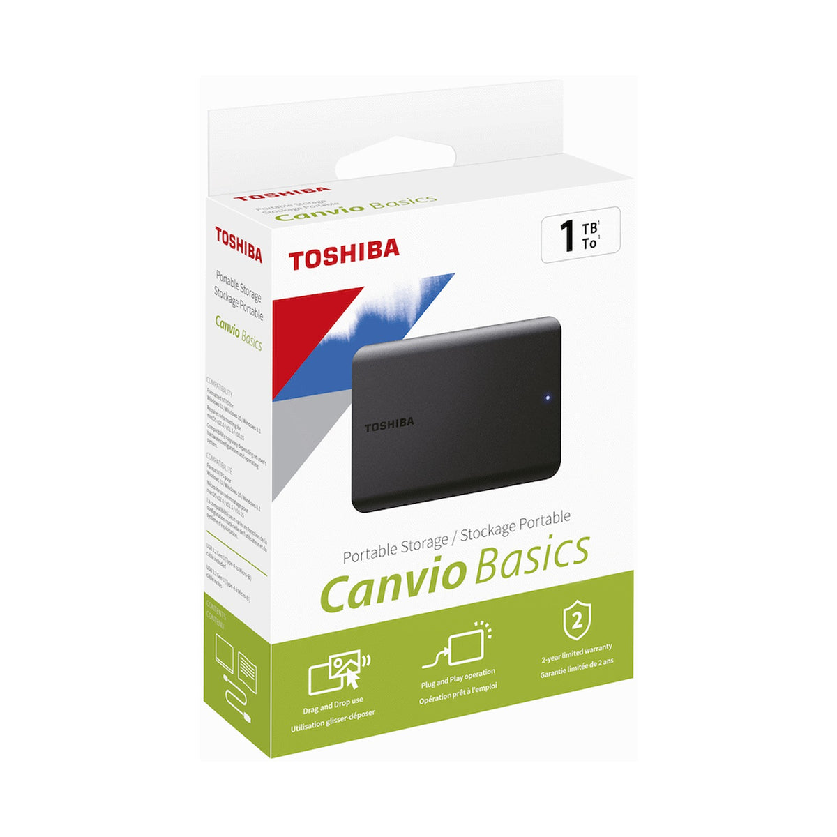 Toshiba Canvio Basics 1tb 2.5" USB 3.2 - Black