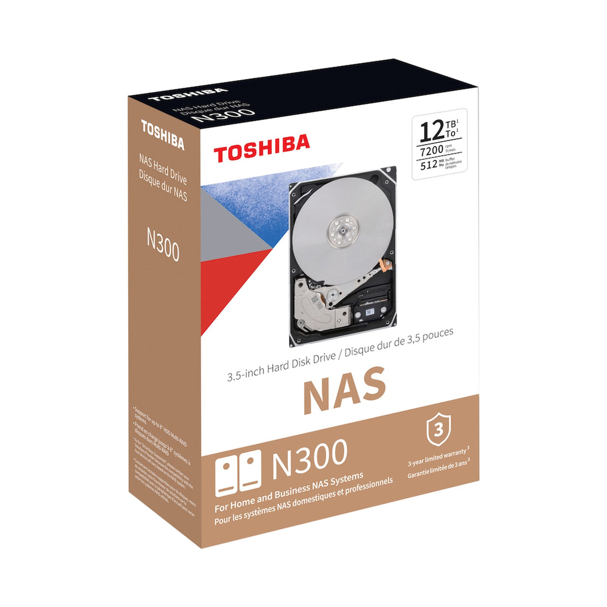 Toshiba N300 NAS Hard Drive 12tb SATA III (512mb/7200rpm)