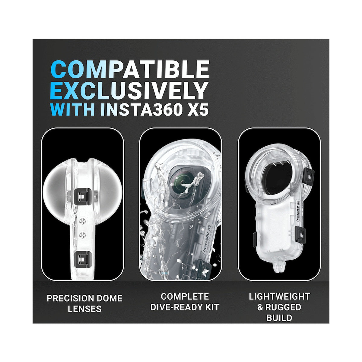 Insta360 X5 Invisible Dive Case Clear