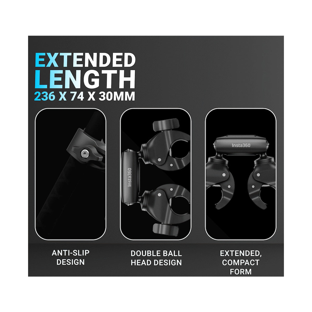 Insta360 Motorcycle Selfie Stick Support Clamp