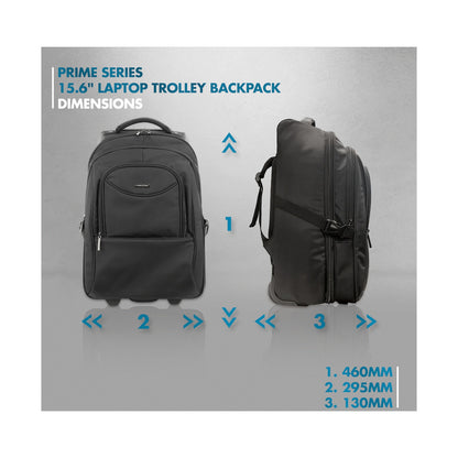 Kingsons Prime 15.6" Laptop Trolley Backpack - Black
