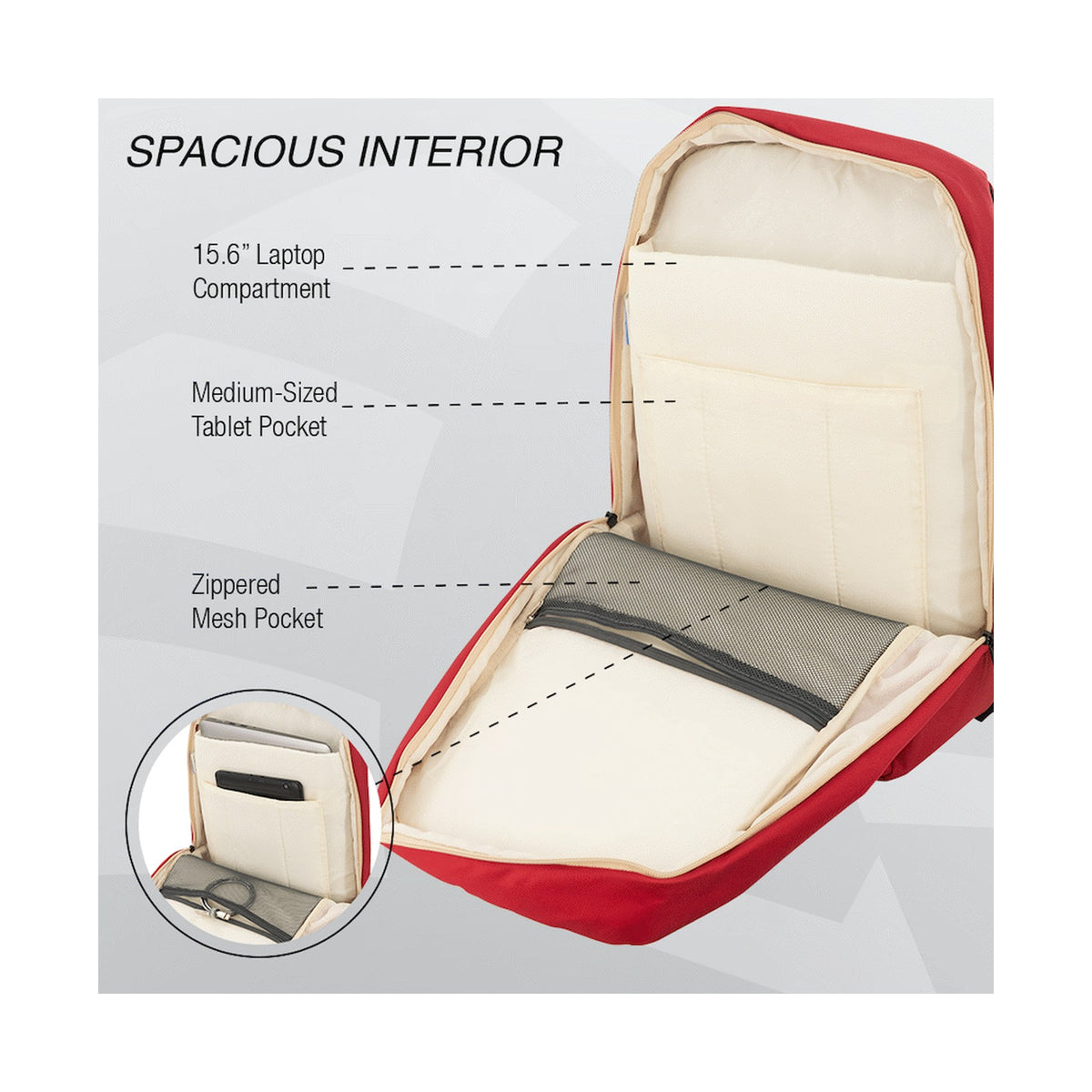 Kingsons Arrow Series Laptop Backpack Red