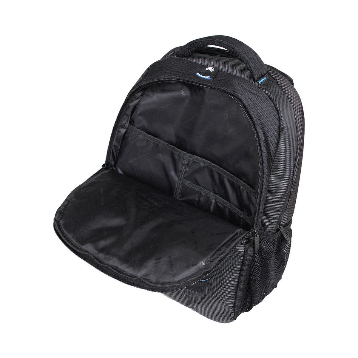 Kingsons 15.6" black laptop backpack with key chain