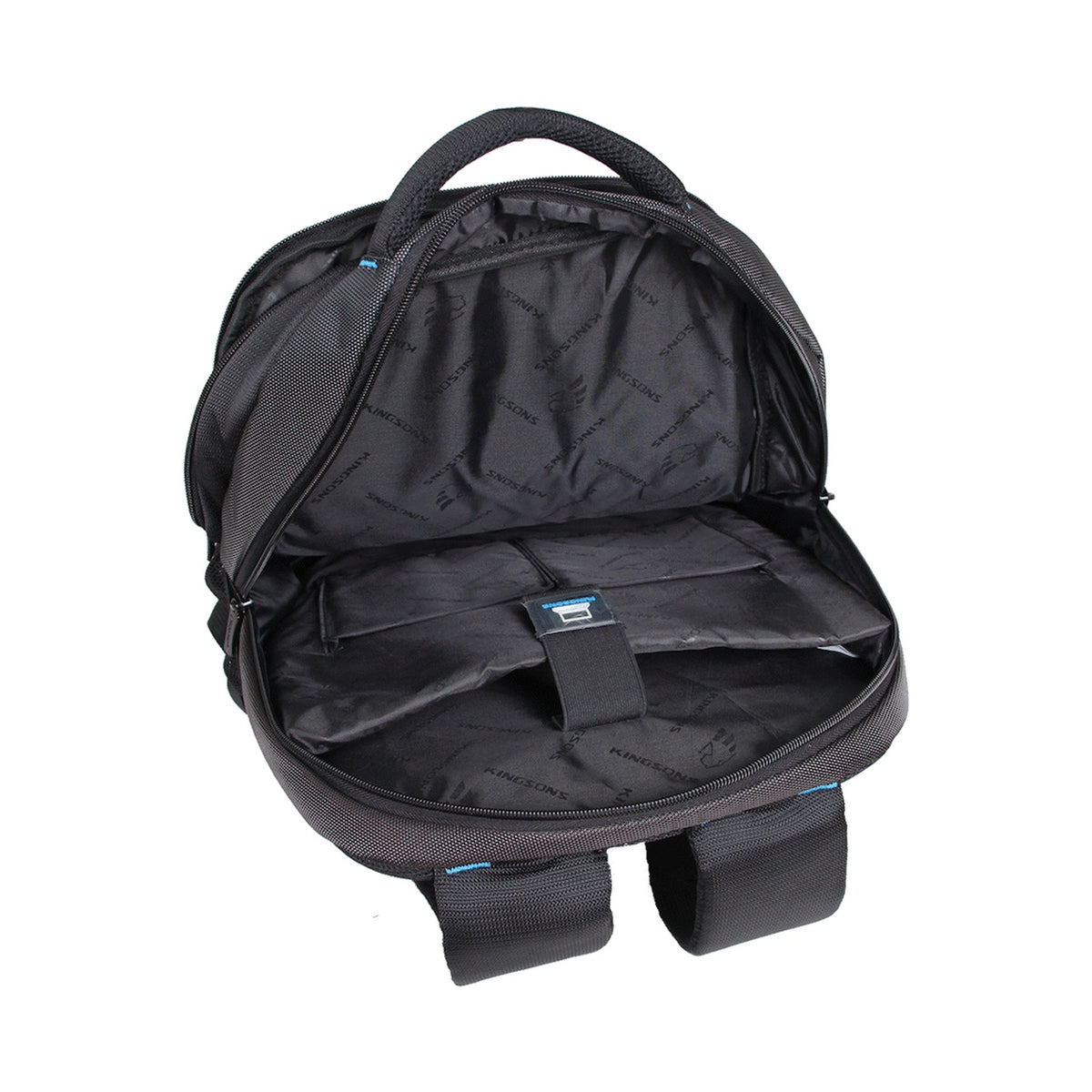 Kingsons 15.6" black laptop backpack with key chain